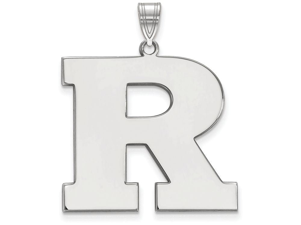 10k White Gold Logoart Rutgers Extra Large  Pendant