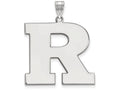 10k White Gold Logoart Rutgers Extra Large  Pendant
