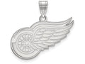 10k White Gold Nhl Logoart Detroit Red Wings Large Pendant