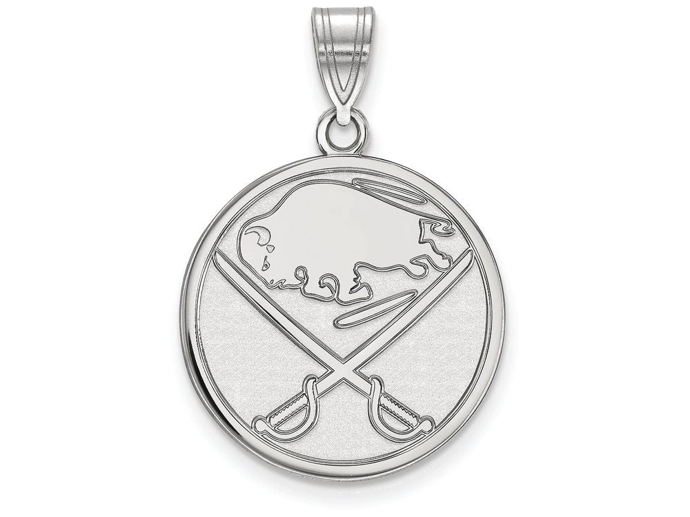 10k White Gold Nhl Logoart Buffalo Sabres Large Pendant