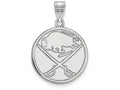 10k White Gold Nhl Logoart Buffalo Sabres Large Pendant