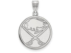 10k White Gold Nhl Logoart Buffalo Sabres Large Pendant