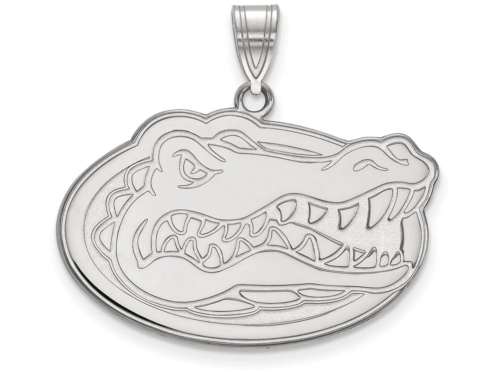 10k White Gold Logoart University Of Florida Large Pendant
