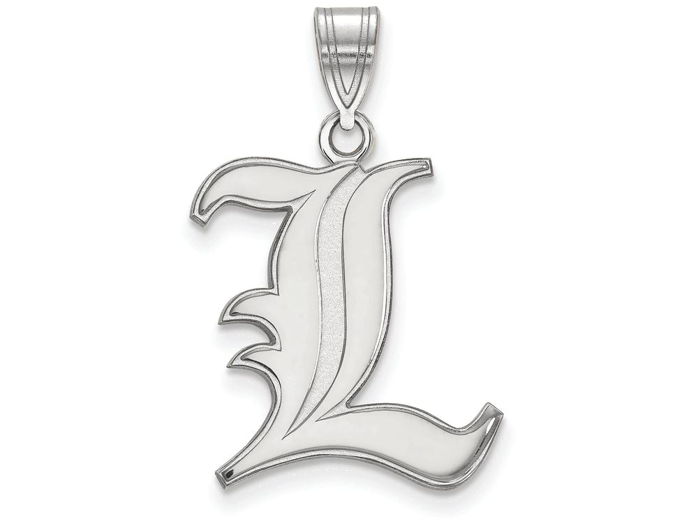 10k White Gold Logoart University Of Louisville Large Pendant
