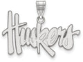 10k White Gold Logoart University Of Nebraska Large Pendant