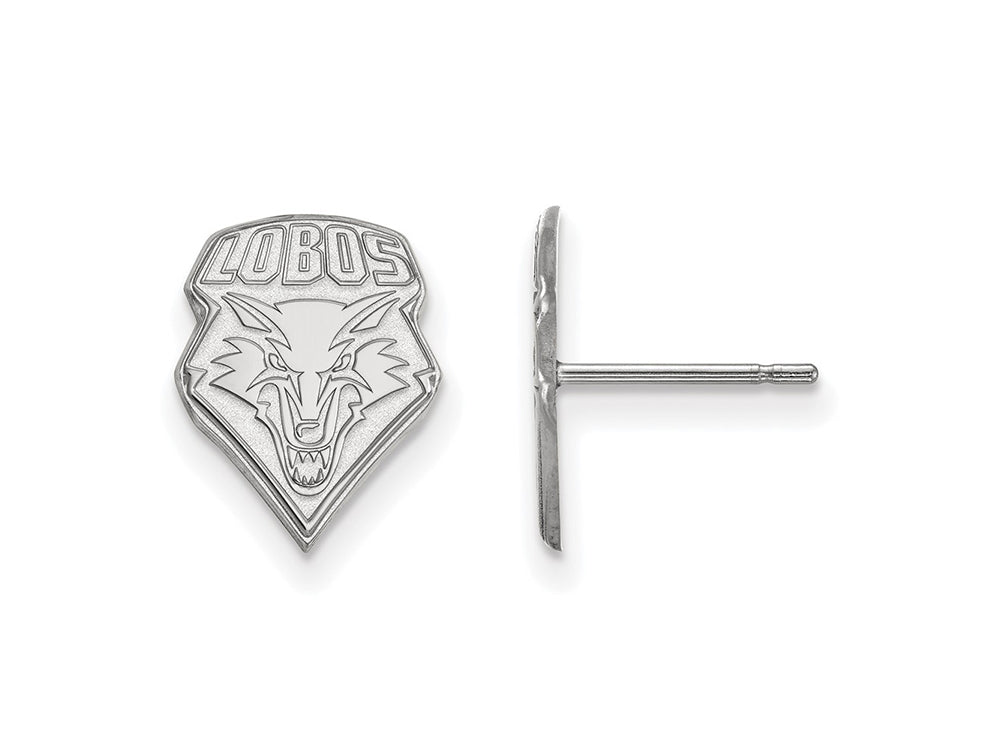 10k White Gold Logoart University Of New Mexico Small Post Earrings