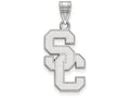 Logoart 10k White Gold University Of Southern California Large Pendant