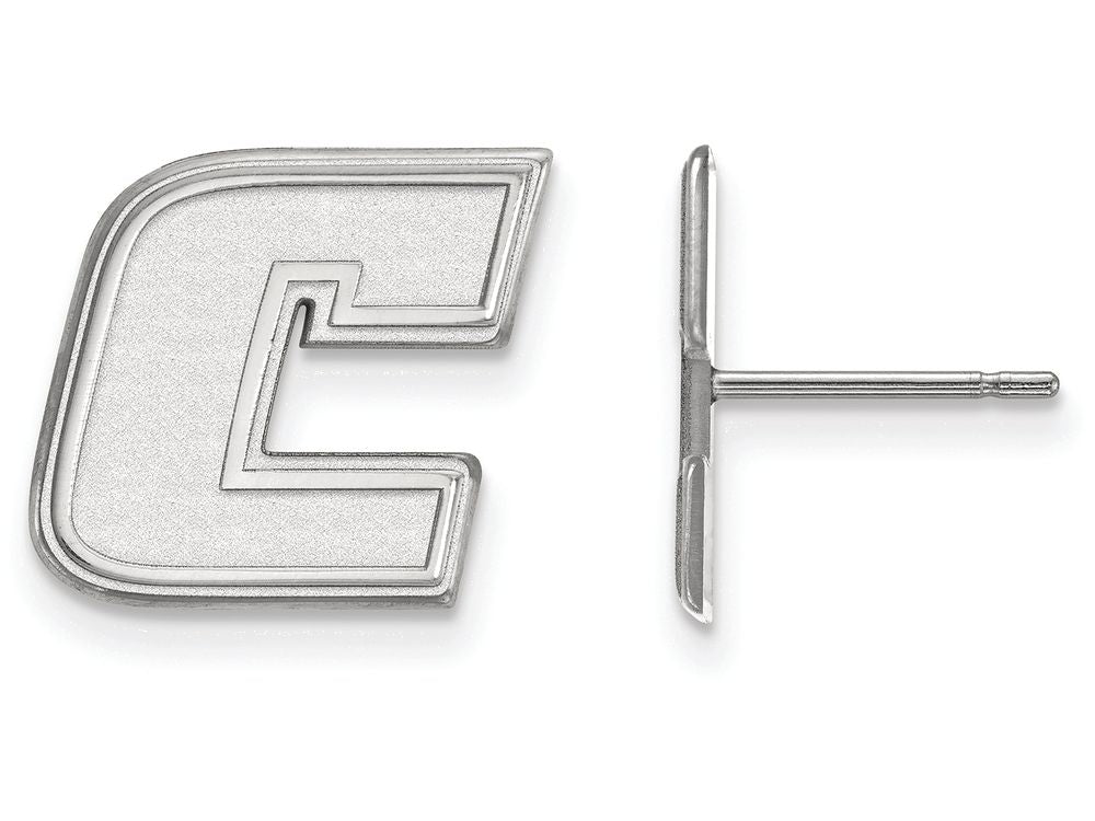 10k White Gold Logoart The University Of Tennessee At Chattanooga Small Post Earrings