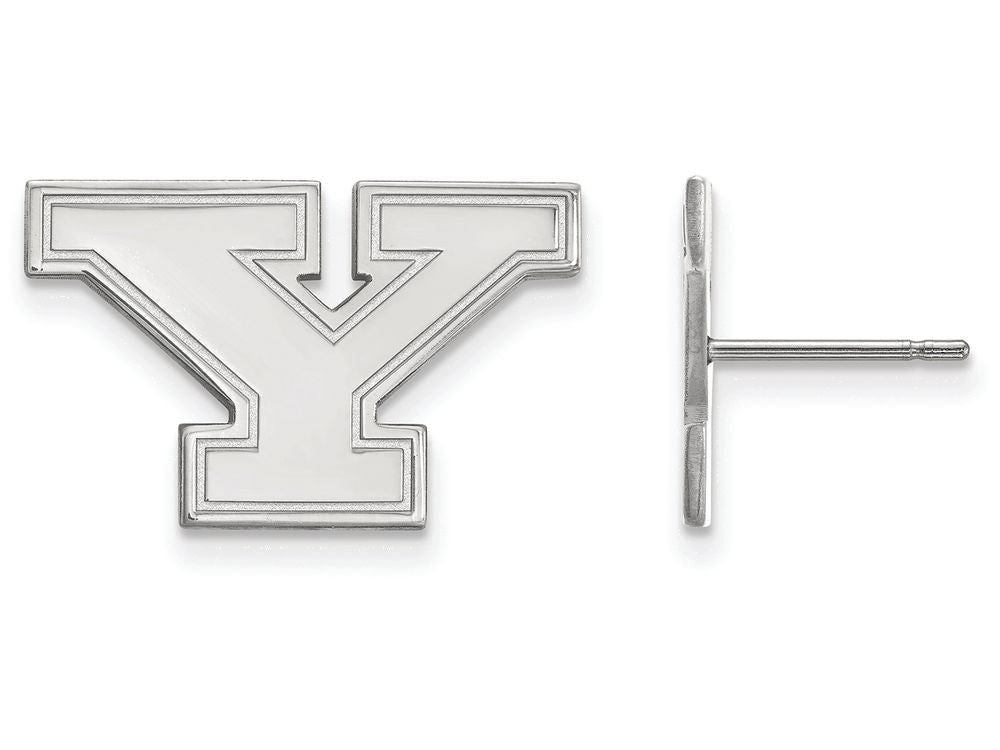 10k White Gold Logoart Youngstown State University Small Post Earrings