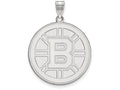 10k White Gold Nhl Logoart Boston Bruins Extra Large  Pendant