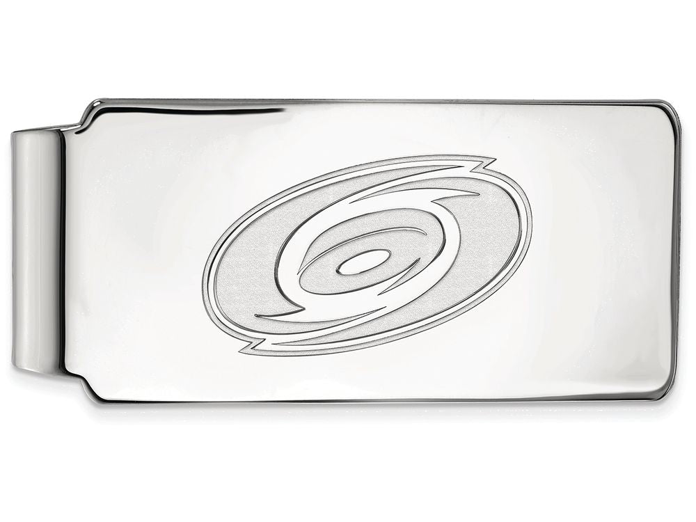 10k White Gold Nhl Logoart Carolina Hurricanes Money Clip