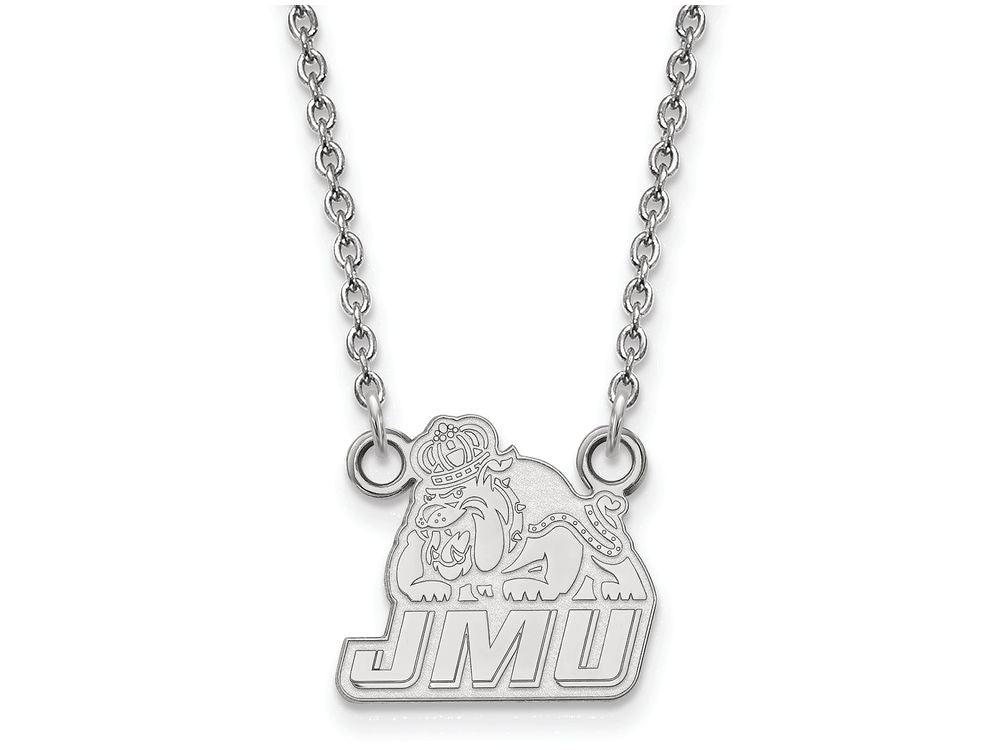 10k White Gold Logoart James Madison University Small Pendant Necklace