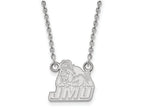 10k White Gold Logoart James Madison University Small Pendant Necklace