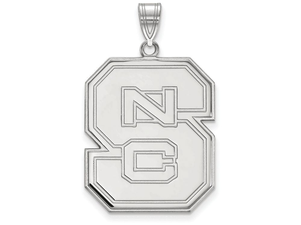 10k White Gold Logoart North Carolina State University Extra Large  Pendant
