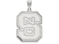 10k White Gold Logoart North Carolina State University Extra Large  Pendant