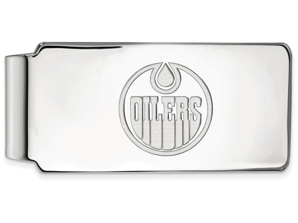 10k White Gold Nhl Logoart Edmonton Oilers Money Clip