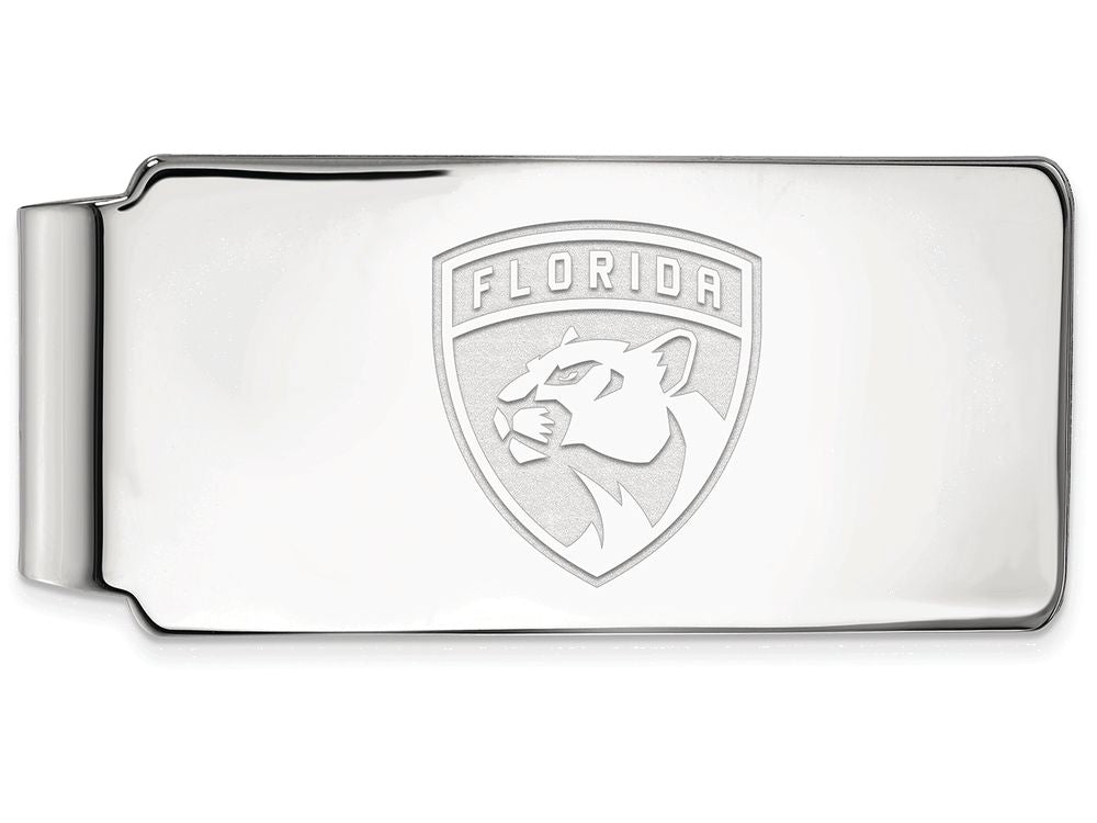 10k White Gold Nhl Logoart Florida Panthers Money Clip