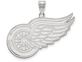 10k White Gold Nhl Logoart Detroit Red Wings Extra Large  Pendant