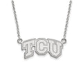 10k White Gold Logoart Texas Christian University Small Pendant Necklace