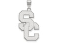 Logoart 10k White Gold University Of Southern California Extra Large  Pendant