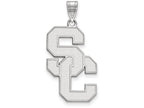 Logoart 10k White Gold University Of Southern California Extra Large  Pendant