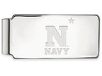 10k White Gold Logoart Navy Money Clip