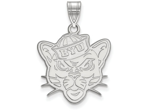 10k White Gold Logoart Brigham Young University Large Pendant