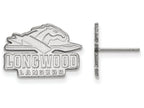 10k White Gold Logoart Longwood University Small Post Earrings