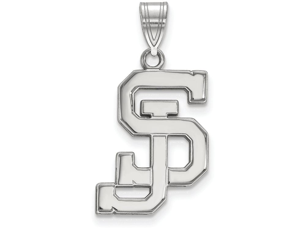 10k White Gold Logoart San Jose State University Large Pendant