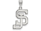 10k White Gold Logoart San Jose State University Large Pendant