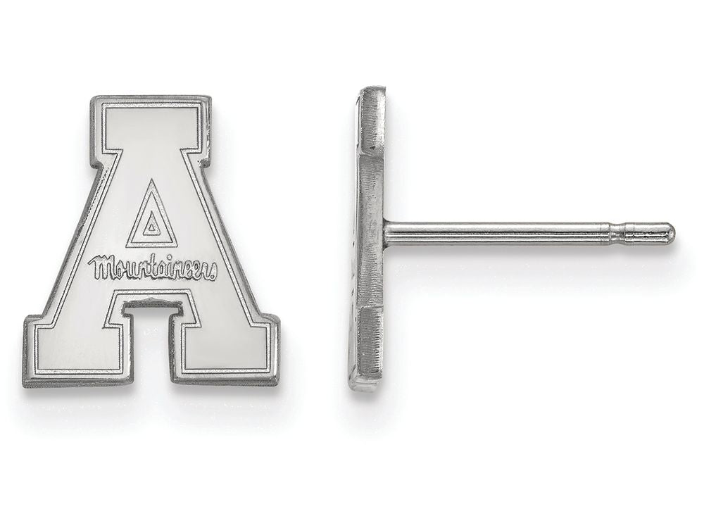 10k White Gold Logoart Appalachian State University Extra Small Post Earrings