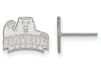 10k White Gold Logoart Baylor University Extra Small Post Earrings