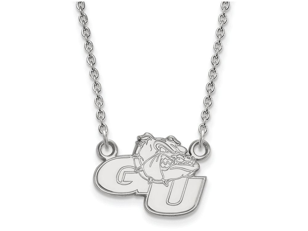 10k White Gold Logoart Gonzaga University Small Pendant Necklace