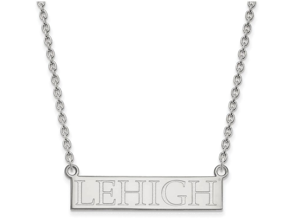 10k White Gold Logoart Lehigh University Large Pendant Necklace
