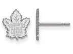 10k White Gold Nhl Logoart Toronto Maple Leafs Extra Small Post Earrings