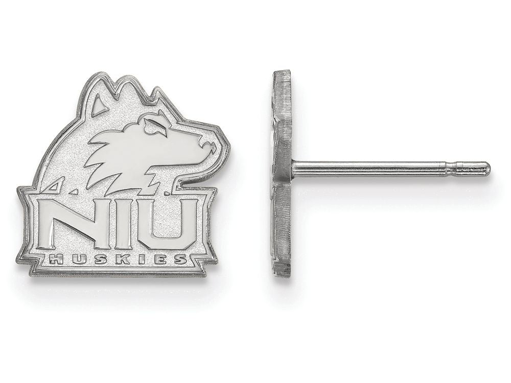 10k White Gold Logoart Northern Illinois University Extra Small Post Earrings