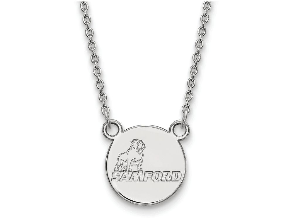 10k White Gold Logoart Samford University Small Pendant Necklace