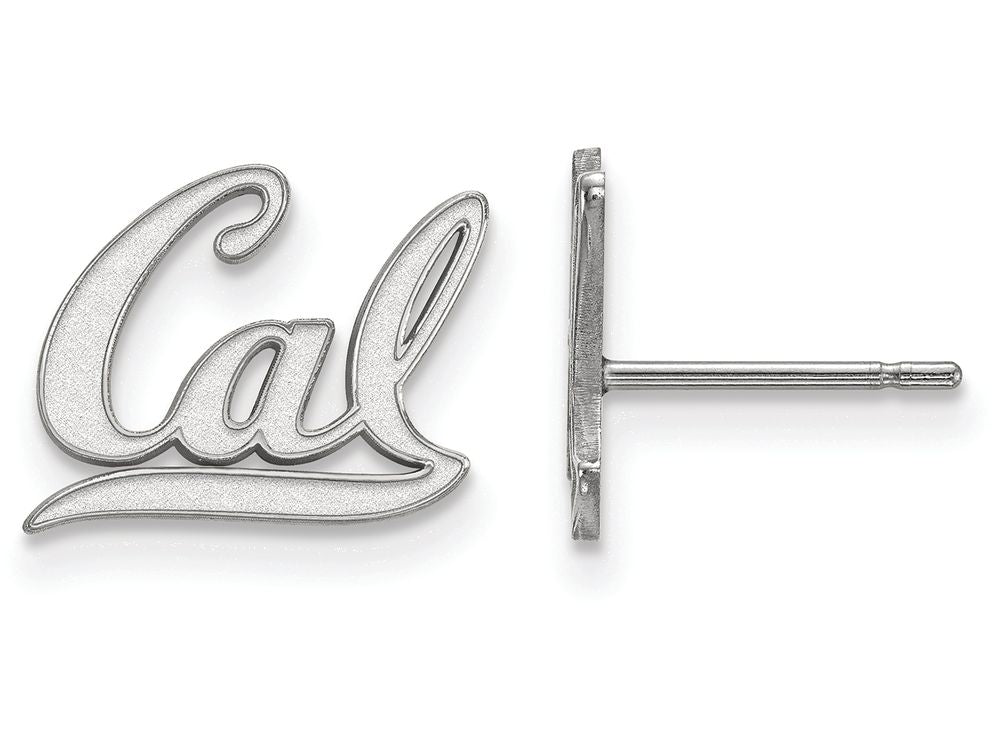 10k White Gold Logoart University Of California Berkeley Extra Small Post Earrings