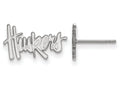 10k White Gold Logoart University Of Nebraska Extra Small Post Earrings