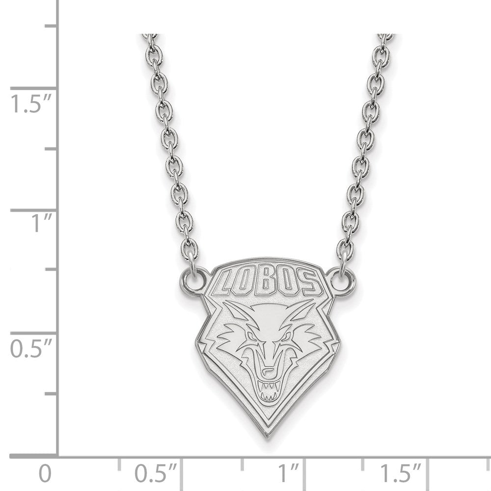 10k White Gold Logoart University Of New Mexico Large Pendant Necklace
