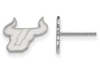 10k White Gold Logoart University Of South Florida Extra Small Post Earrings