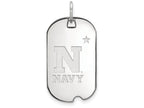 10k White Gold Logoart Navy Small Dog Tag Pendant Necklace