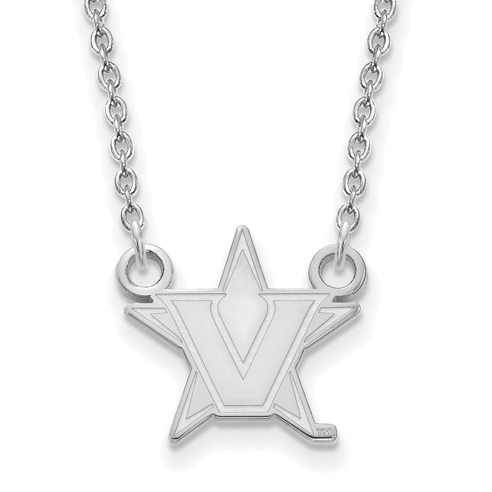 10k White Gold Logoart Vanderbilt University Small Pendant Necklace