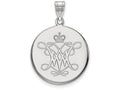 10k White Gold Logoart William And Mary Large Disc Pendant