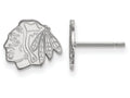 10k White Gold Nhl Logoart Chicago Blackhawks Extra Small Post Earrings