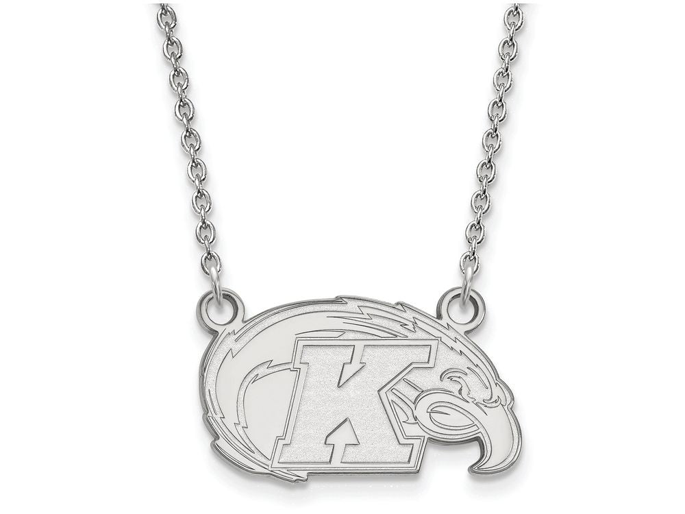 10k White Gold Logoart Kent State University Small Pendant Necklace