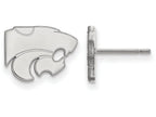 10k White Gold Logoart Kansas State University Extra Small Post Earrings