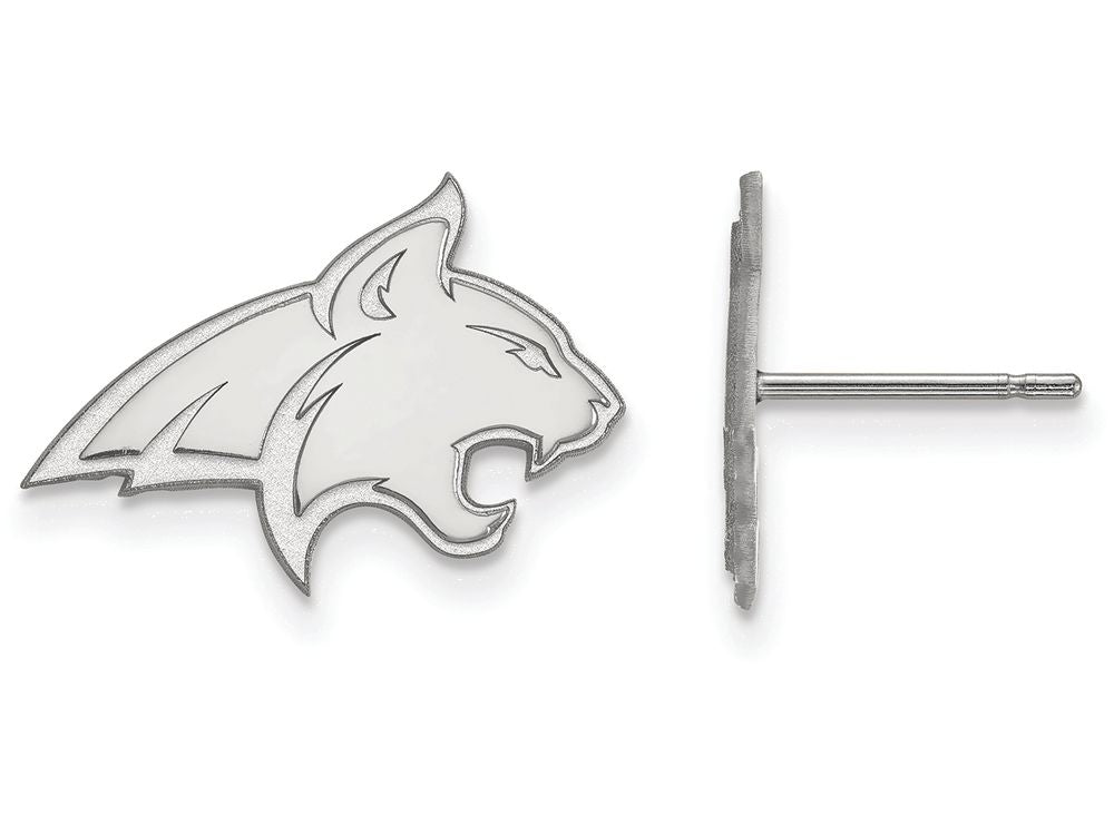 10k White Gold Logoart Montana State University Small Post Earrings