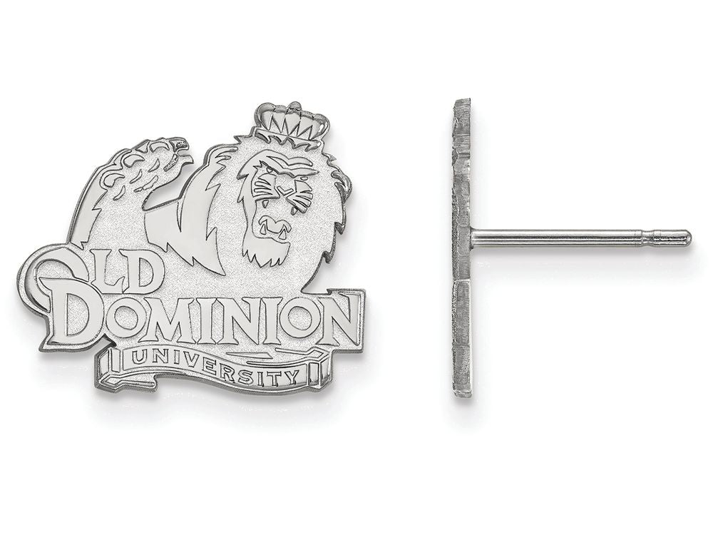 10k White Gold Logoart Old Dominion University Small Post Earrings