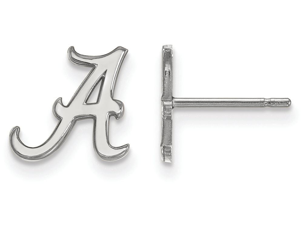 10k White Gold Logoart University Of Alabama Extra Small Post Earrings